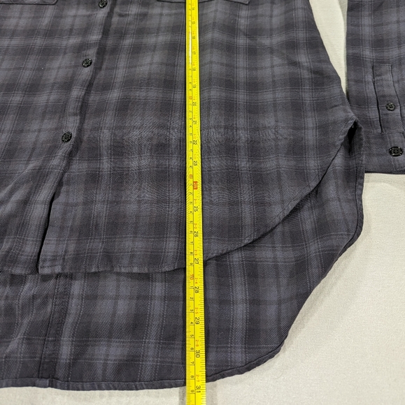 Taylor Hill x Joe's Flannel Shirt Womens Size Medium Plaid Blue Black Boyfriend - Picture 12 of 12